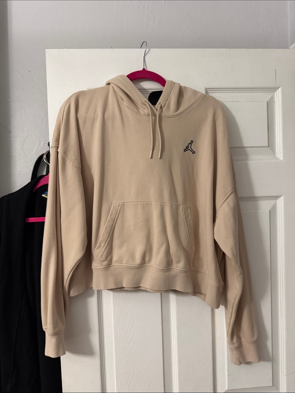 Jordan Beige Hoodie with Red Jumpman Tag